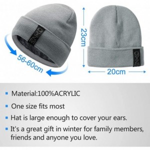 Skullies & Beanies Knit Beanie Warm Thick Lined Hat Mens Winter Skull Cap Unisex Beanie Cap - Grey01 - CN18IE8HDY3 $26.51