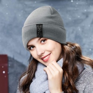 Skullies & Beanies Knit Beanie Warm Thick Lined Hat Mens Winter Skull Cap Unisex Beanie Cap - Grey01 - CN18IE8HDY3 $26.51