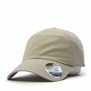 Baseball Caps Blank Dad Hat Cotton Adjustable Baseball Cap - Khaki - CZ12NSM5XUF $23.09