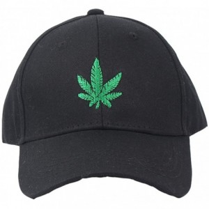 Baseball Caps Weed Dad Hat Marijuana-Baseball-Cap - Pot Leaf Cannabis Embroidered Polo Style Adjustable - Black - CW18LSD5XWM...