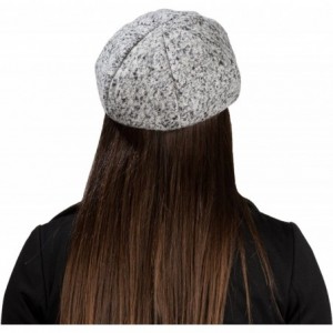 Berets Women Ladies French Classic Beret Chunky Knit Knitted Braided Beanie Cap - Grey - CB12BPOZF15 $27.25