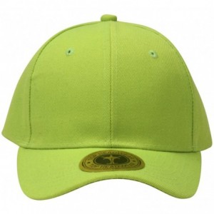 Baseball Caps Structured Hook & Loop Adjustable Hat - Lime Green - CU183R2Z8ZM $18.30
