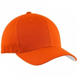 Baseball Caps Men's Flexfit Cotton Twill Cap - Orange - CR11NGRB4BZ $28.46