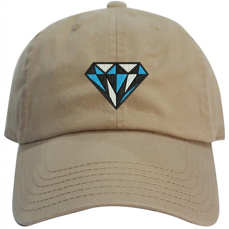 Baseball Caps Diamond Dad Hat Cotton Baseball Cap Polo Style Low Profile - Khaki - CP18663I82H $25.26