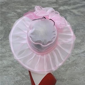 Sun Hats Womens Kentucky Derby Wide Brim Sun Dress Church Wedding Hat A342 - Pink - CC12I4CTH4H $34.61