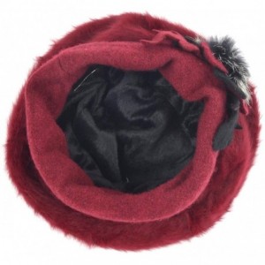 Berets Womens Beret 100% Wool French Beret Beanie Winter Hats Hy022 - Br022-claret - CW18HNAIZ85 $21.08