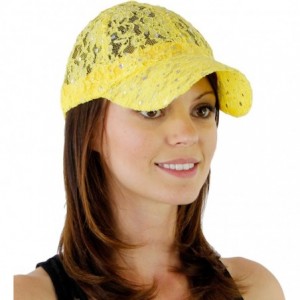 Baseball Caps Women's Lace Glitter Sequin Baseball Hat Cap - Yellow - CT110CS9Y2R $21.16