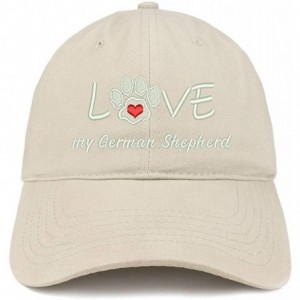 Baseball Caps I Love My German Shepherd Embroidered Soft Crown 100% Brushed Cotton Cap - Stone - C418T04NS4G $33.26