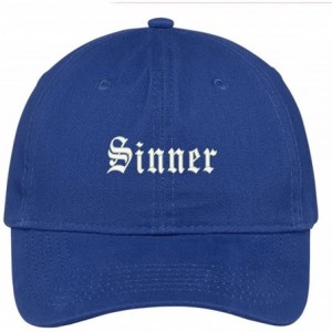 Baseball Caps Sinner Embroidered Low Profile Adjustable Cap Dad Hat - Royal - CS12OB0WETA $34.37