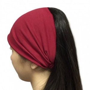 Cold Weather Headbands Wide Fabric Headband- Burgundy - Burgundy - C311TDGL9CH $23.03