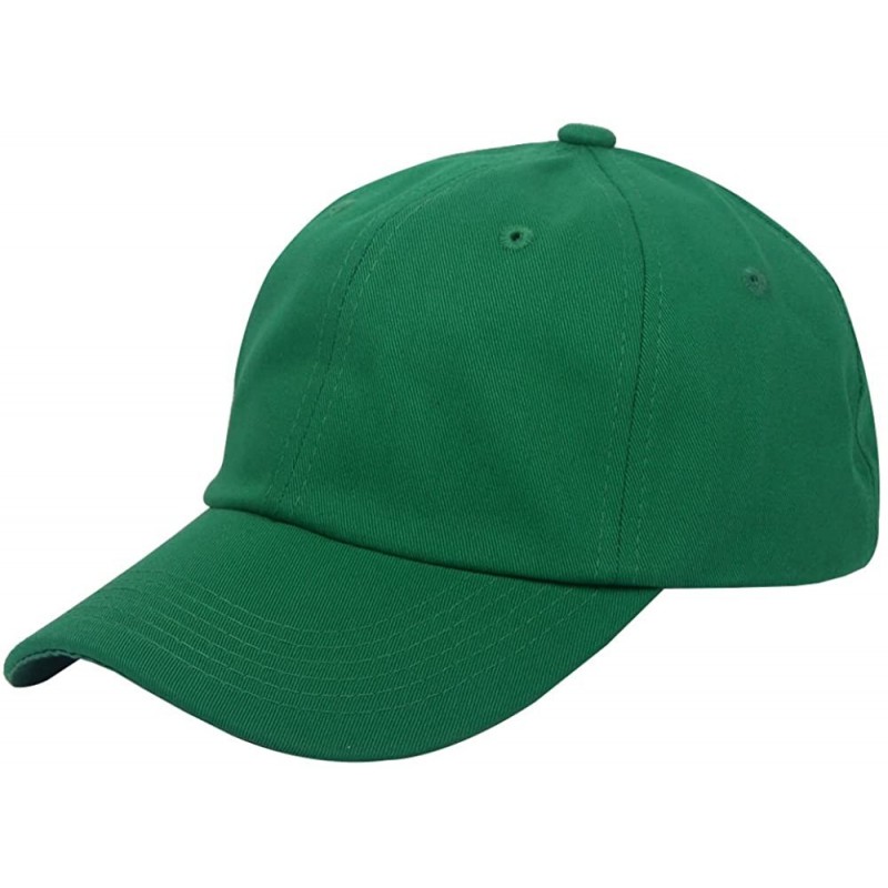 Baseball Caps Cotton Plain Baseball Cap Adjustable .Polo Style Low Profile(Unconstructed hat) - Green - CE182I3Y5AI $17.13