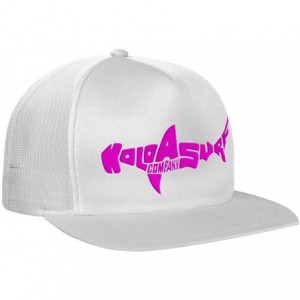 Baseball Caps Mesh Back Trucker Hats - White/White With Pink Embroidered Shark Logo - CL12F91NQTN $30.70