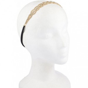 Headbands Goldtone Floral Crystal Pave Queen Bridal Bridesmaid Flower Girl Stretch Headband - Cupchain Pattern - CQ17YHO6UQS ...