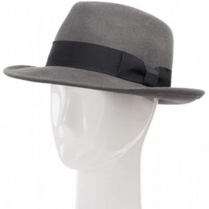 Fedoras Brooklyn Crushable Wool Felt Fedora Dress Hat - Grey - CK18NOZ3UWT $102.13