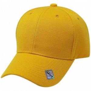 Baseball Caps Baseball Hat Adjustable Blank Cap Mid Profile Structured Baseball Cap - Ball Cap Gold - CW180547WXZ $22.47