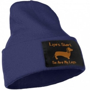 Skullies & Beanies Life's Short- So are My Legs - Dachshund Men Women Knitting Hats Stretchy & Soft Ski Cap Beanie - Navy - C...