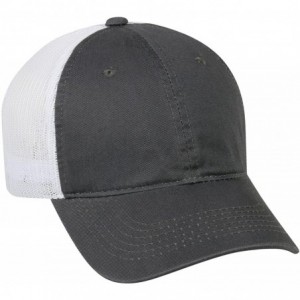 Baseball Caps Garment Washed Meshback Cap - Charcoal/White - CR17Z3YG535 $22.66