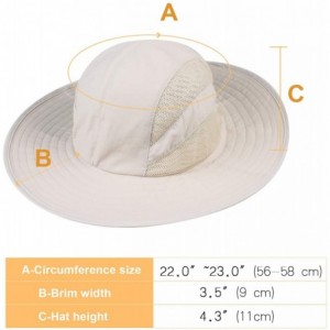 Sun Hats Sun Hats for Women Wide Brim Sun Protection Boonie Hat Cap with Ponytail Hole - Beige - C018WCYEN5X $35.66