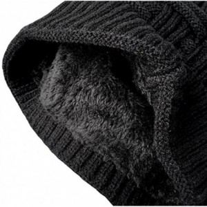 Skullies & Beanies Winter Warm Knitting Hats Wool Baggy Slouchy Beanie Hat Skull Cap - Black - CZ1882MGXST $23.51