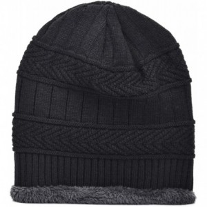 Skullies & Beanies Oversized Unisex Fleece Lined Slouchy Beanie Soft Thick Warm Winter Knitted Beanie Ski Hat - CK18L4AE6I9 $...