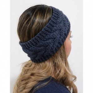Cold Weather Headbands Women's 2018 Fashion Knit Crochet Twist Headband Ear Warmer Hair Band - Dark Grey - C9188AQASYM $26.66