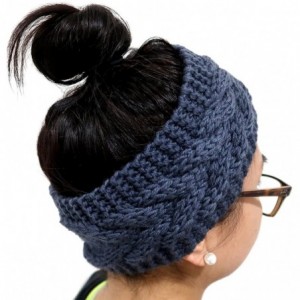 Cold Weather Headbands Women's 2018 Fashion Knit Crochet Twist Headband Ear Warmer Hair Band - Dark Grey - C9188AQASYM $26.66