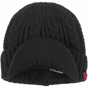 Skullies & Beanies Sports Winter Knit Visor Beanie with Bill Hat for Men and Women - Black - CG186Y2READ $34.90