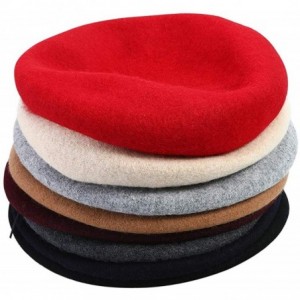 Berets Wool French Beret Hat - Adjustable Casual Classic Solid Color Artist Caps for Women - Navy Blue - CX18HY88HEX $21.33
