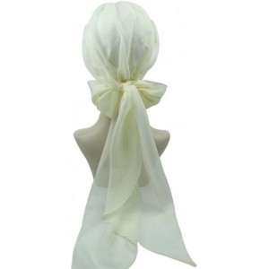 Skullies & Beanies Chemo Headwear Headwrap Scarf Cancer Caps Gifts for Hair Loss Women - Pure Cream - CA18CGY06A2 $30.18