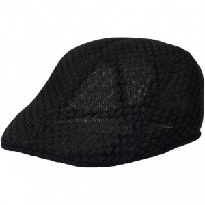 Newsboy Caps Breathable Mesh Summer Hat Newsboy Ivy Cap Cabbie Flat Cap UZ30053 - Black - C318WXHE0SG $22.45