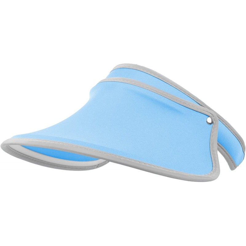 Visors Women's Sports SPF40+ UV Protection Full Face Plastic Shield Solar Hat Sun Visor Cap (Blue) - C712EK1RMYX $44.68