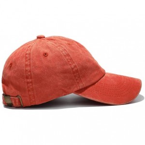 Baseball Caps Unisex Washed Dyed Cotton Adjustable Solid Baseball Cap - Dfh068-orange - CZ184YN04TA $19.35
