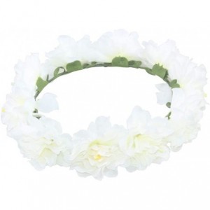 Headbands Flower Crown Floral Hair Wreath Wedding Headband Festival Garland - 1-White - CR18RYQ9LMI $20.45