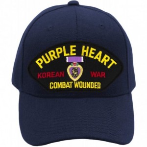 Baseball Caps Purple Heart - Korean War Veteran Hat/Ballcap Adjustable-Back One Size Fits Most - Navy Blue - CW18OZUMAG7 $44.25