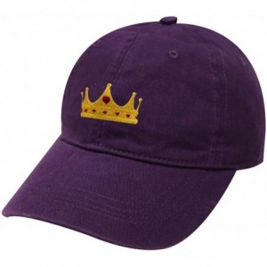 Baseball Caps Crown Cotton Baseball Dad Cap - Purple - CV17YQSR4GN $26.49