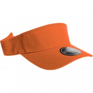Visors 12 Pack Plain Visor Hats Adjustable Back Strap Tennis Golf Sun Hat - Orange - CX186ERYUSC $52.88