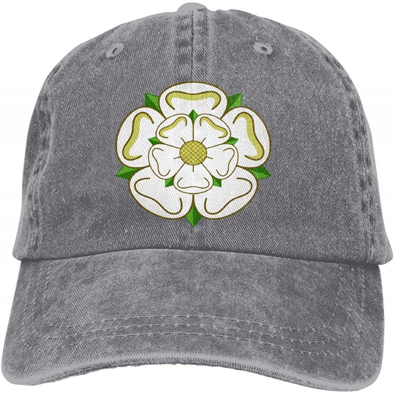 Skullies & Beanies Yorkshire Rose County Flag Unisex Custom Cowboy Hat Sun Hat Adjustable Baseball Cap - Gray - CJ18SX3R2YS $...
