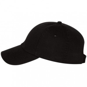 Baseball Caps VC350 - Unstructured Washed Chino Twill Cap with Velcro - Black - C311WMTROXF $16.84