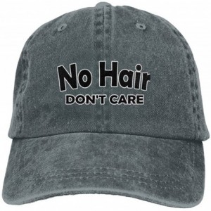Skullies & Beanies Mens/Womens No Hair Don't Care Funny Denim Hat Trucker Cap Cotton Black - Asphalt - CP18CSE35LG $28.21