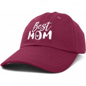 Baseball Caps Best Mom Baseball Cap Womens Dad Hats Adjustable Mothers Day Hat - Maroon - CN18D6ZDOYU $25.07