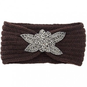 Cold Weather Headbands Chunky Headbands Warmers Crochet - Brown - CJ192HM06AR $18.96