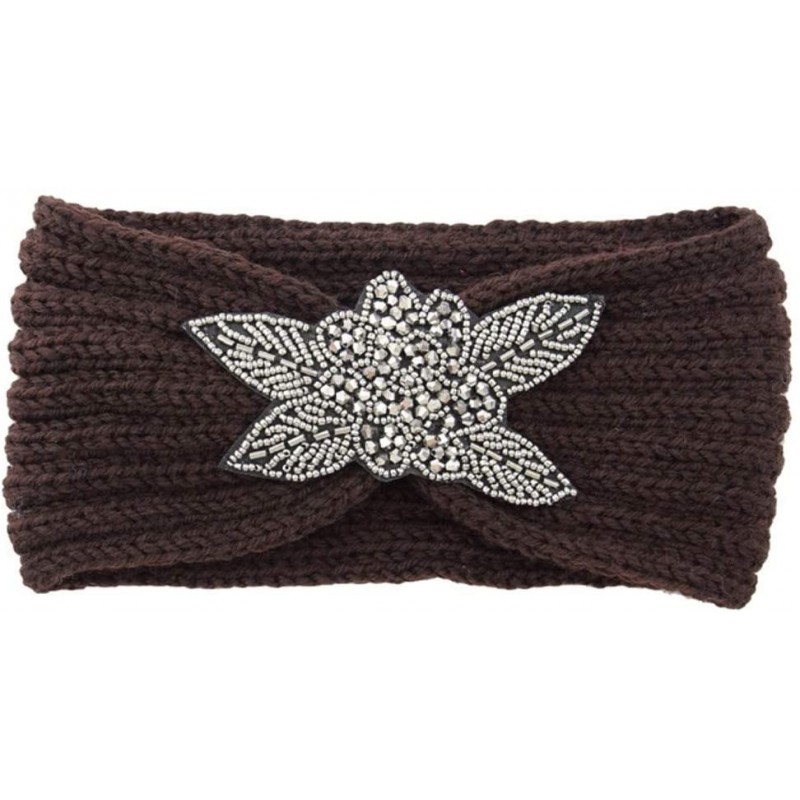 Cold Weather Headbands Chunky Headbands Warmers Crochet - Brown - CJ192HM06AR $15.80