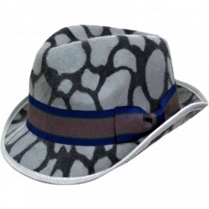 Fedoras Animal Print Wool Fedora Hat - Gray - CL1155SYJBP $66.78