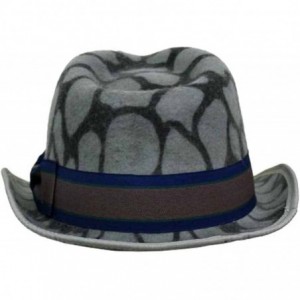 Fedoras Animal Print Wool Fedora Hat - Gray - CL1155SYJBP $66.78