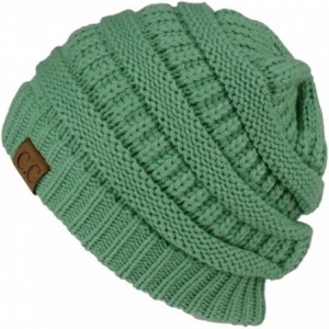 Skullies & Beanies Women's Thick Soft Knit Beanie Cap Hat - Mint - C711N5DD8QJ $19.54