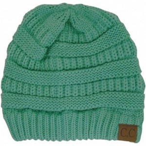 Skullies & Beanies Women's Thick Soft Knit Beanie Cap Hat - Mint - C711N5DD8QJ $19.54
