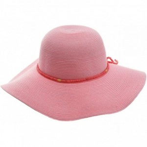 Sun Hats Women's Toyo Braid Floppy Hat - Pink - CU1217YFPQX $28.80