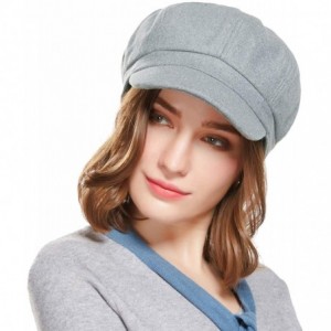 Newsboy Caps Beret Corduroy Newsboy Hat for Women Visor Adjustable Winter Octagonal Cap for Ladies - Light Gray - C418I90OO2H...