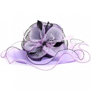 Sun Hats Women's Organza Kentucky Derby Tea Party Hat - Design 3 - Purple - CQ18T6Z05MN $22.67