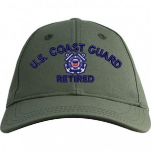 Baseball Caps U.S. Coast Guard Retired Embroidered Cap - Od Green - Low Profile - Cotton Twill - Usa - C018OXZ94ZK $62.58